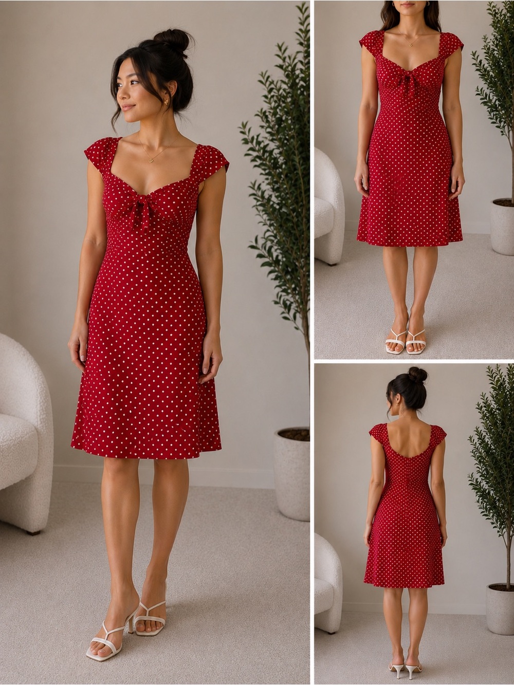 Le chateau OG red polka dot vintage style dress
